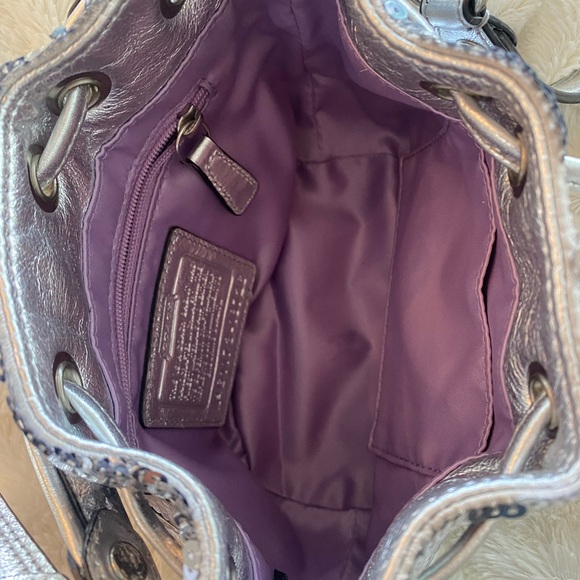 Coach Poppy Silver Sequin Women's Bag - Picture 5 of 10
